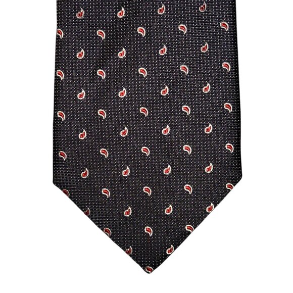 Canali 1934 Necktie Tie Mens Gray Red Silver Paisley Silk Made in Italy Designer - Picture 1 of 6